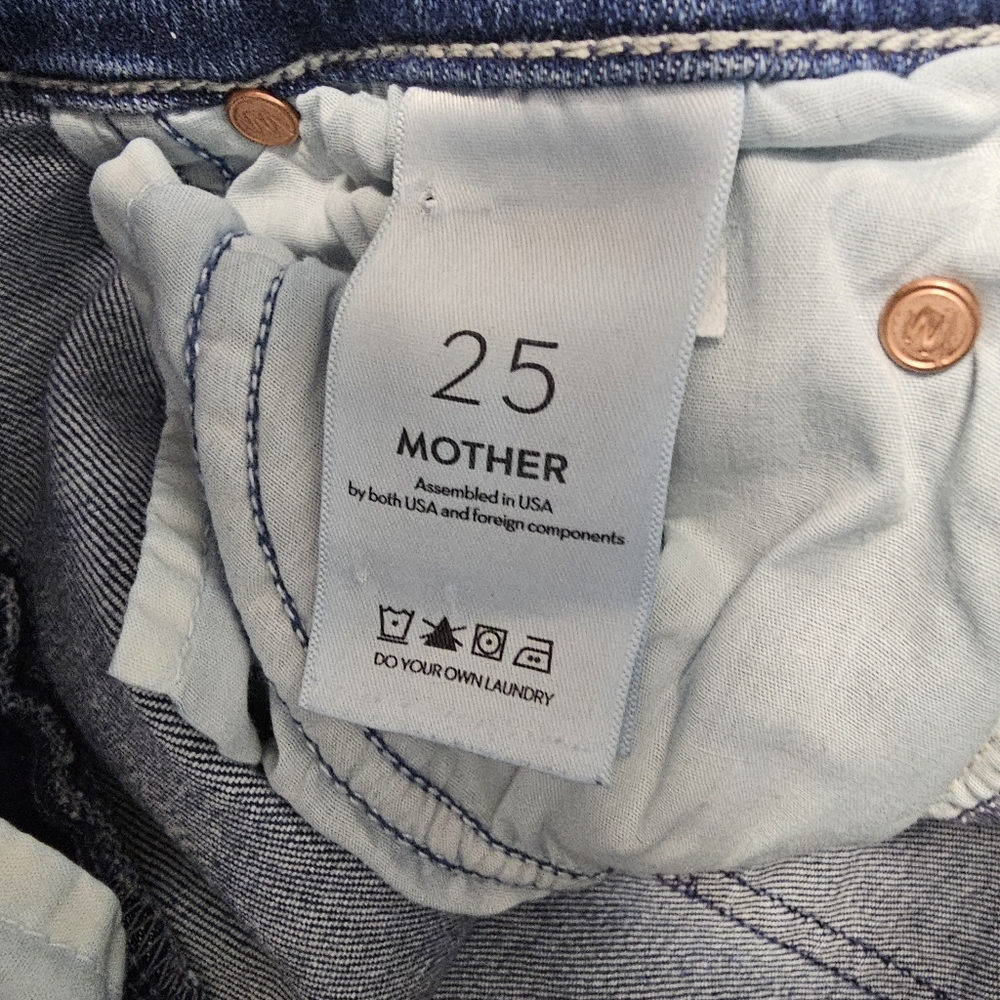 MOTHER The Mid‎ Rise Dazzler Ankle Straight Leg Blue Jeans 25 Preowned - Picture 10 of 11